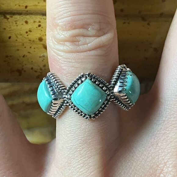 Royston Turquoise Sterling Silver Ring Size 7 - Picture 1 of 9